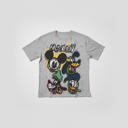 Tricou oversize Mickey & Friends – gri
