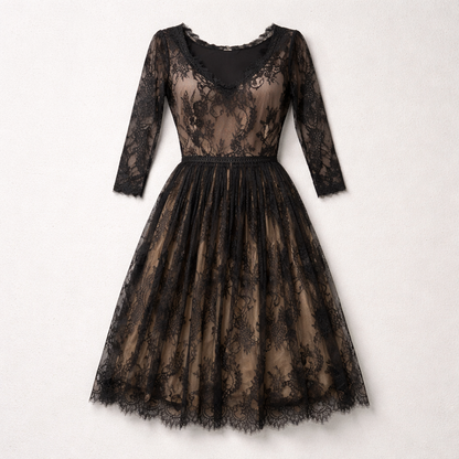 Rochie elegantă din dantelă neagră
