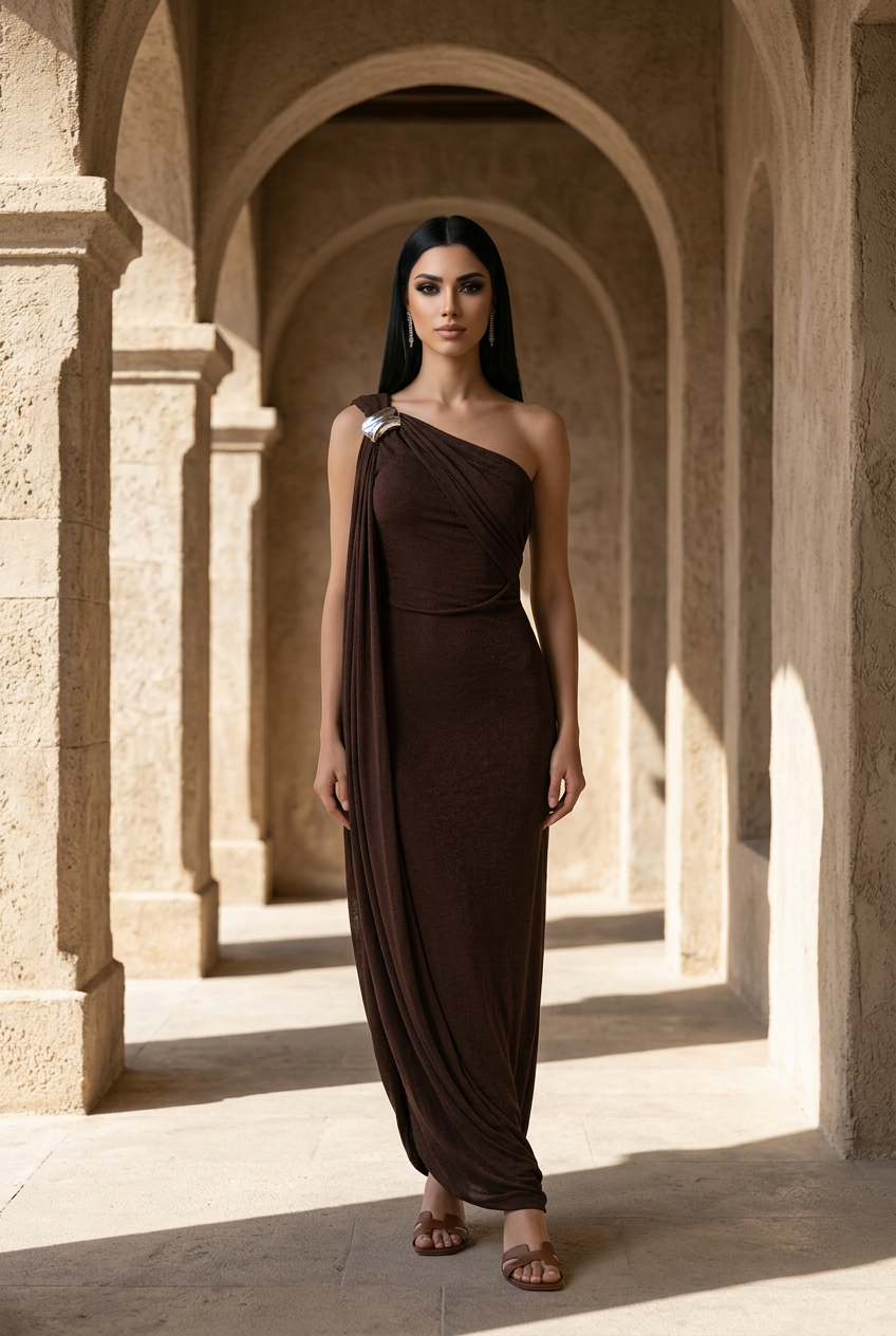 Rochie elastica maro