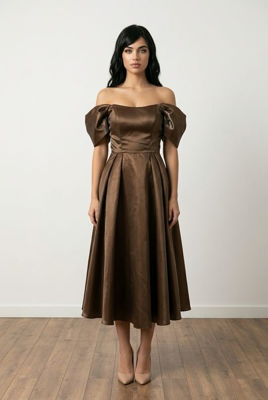 Rochie elegantă maro