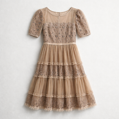 Rochie de ocazie din tulle brodat
