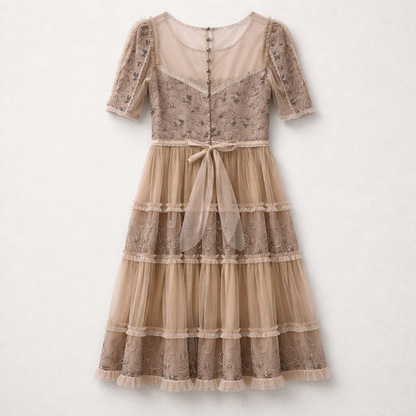 Rochie de ocazie din tulle brodat