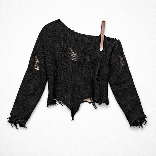 Pulover negru tricotat
