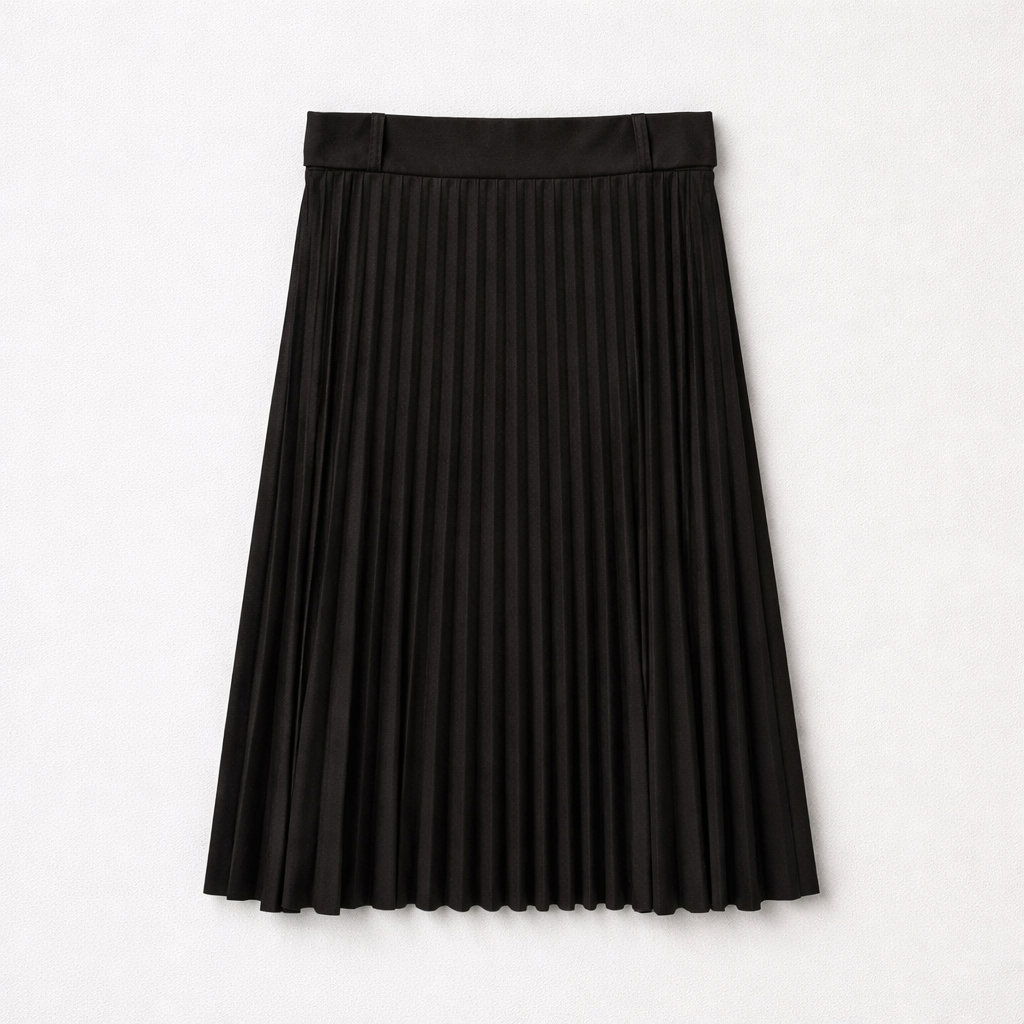Fustă midi plisată velur negru