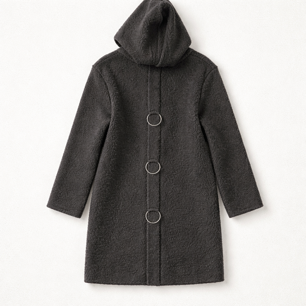 renci negru damă, trenci cu glugă, palton damă negru, trenci elegant femei, trenci casual