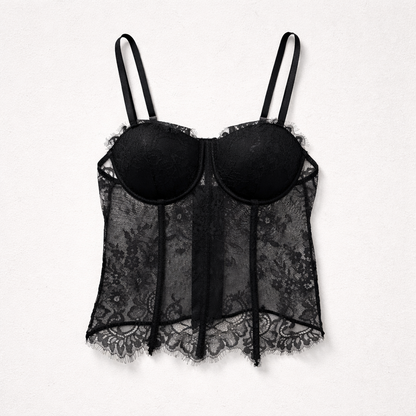 Corset Dantelă Neagră „Midnight Lace”