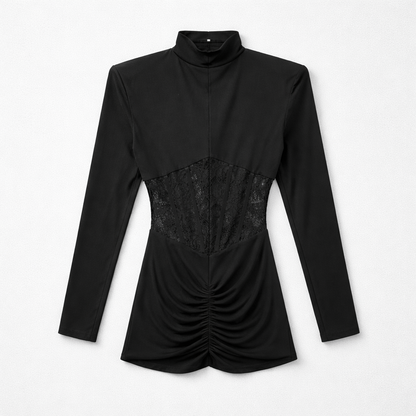 Rochie neagră cu detalii corset