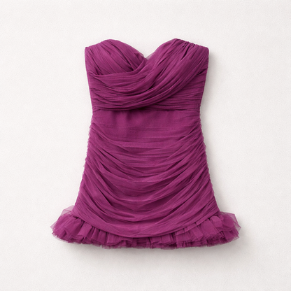 Rochie mini mov fără bretele