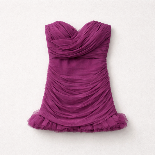 Rochie mini mov fără bretele