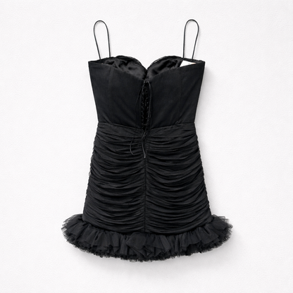 Rochie mini neagră fără bretele