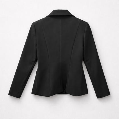 Costum negru elegant damă cu sacou și pantalon