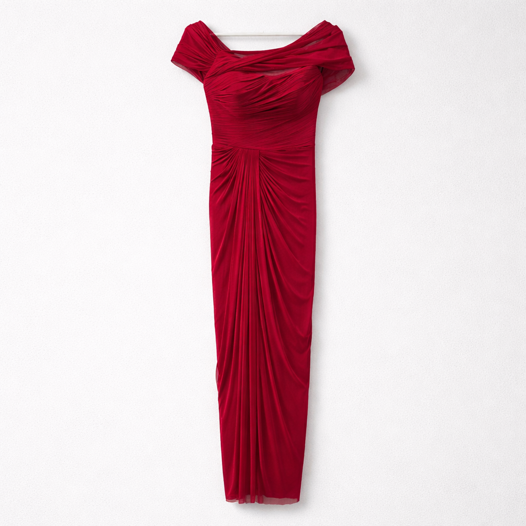 Rochie fucsia din tull de mătase naturală