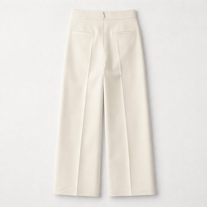 Pantaloni albi eleganți cu croială largă